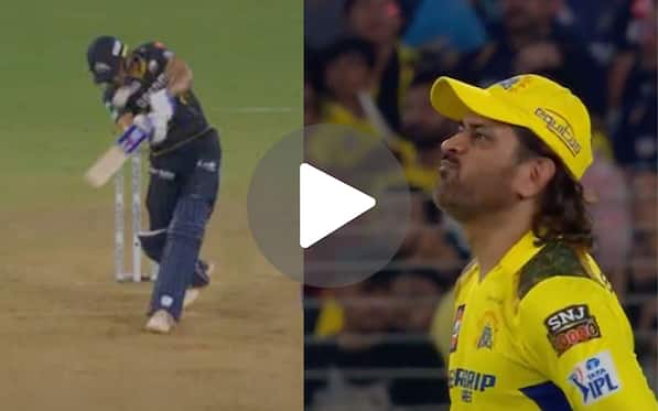 [Watch] Shubman Gill's Stand And Deliver Six Brings Worry On MS Dhoni's Face